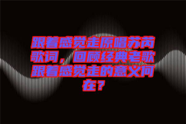 跟著感覺走原唱蘇芮歌詞，回顧經(jīng)典老歌跟著感覺走的意義何在？