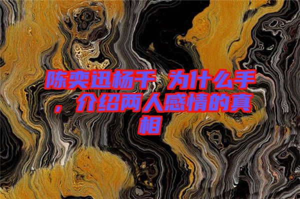 陳奕迅楊千嬅為什么手，介紹兩人感情的真相