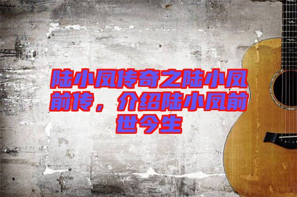 陸小鳳傳奇之陸小鳳前傳，介紹陸小鳳前世今生