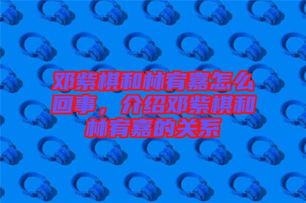 鄧紫棋和林宥嘉怎么回事，介紹鄧紫棋和林宥嘉的關(guān)系