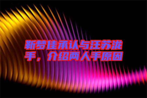 靳夢佳承認與汪蘇瀧手，介紹兩人手原因